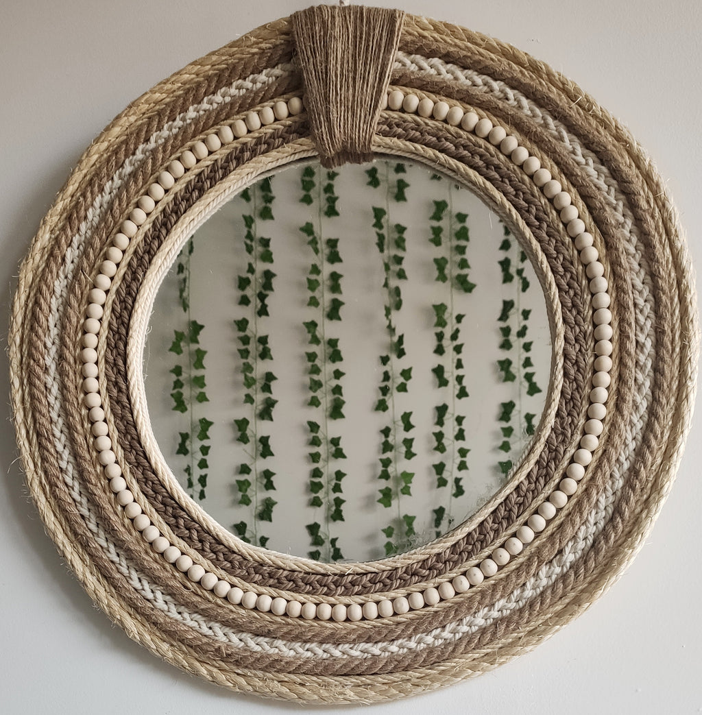 Demi Miroir Naturel Sisal